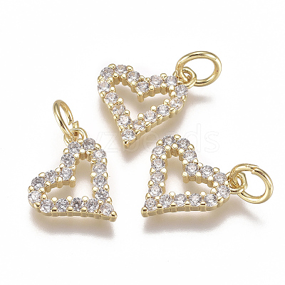 Brass Micro Pave Cubic Zirconia Charms LS-ZIRC-F111-19G-1