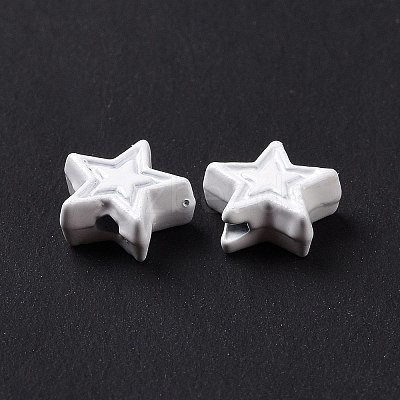 Spray Painted Alloy Beads PALLOY-K001-02N-1