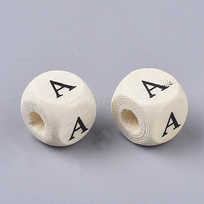 Printed Natural Wood Beads WOOD-T026-001-1