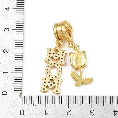 Mother's Day Brass Micro Pave Clear Cubic Zirconia Pendants CU-CBAD306-16G-01-1