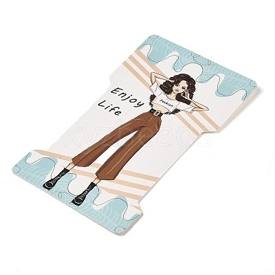 Rectangle Girl Print Paper Hair Clip Display Cards CDIS-M007-03A-1