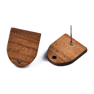 Walnut Wood Stud Earring Findings MAK-N032-011-1