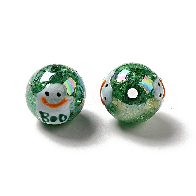 AB Color Transparent Crackle Acrylic Round Beads OACR-A013-03E-1