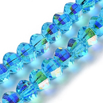 Transparent Electroplate Glass Beads Strands GLAA-Q099-C01-08-1-1