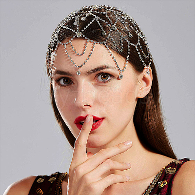 1Pc Rhinestone Mesh Headpiece Cap OHAR-WR0001-03S-1