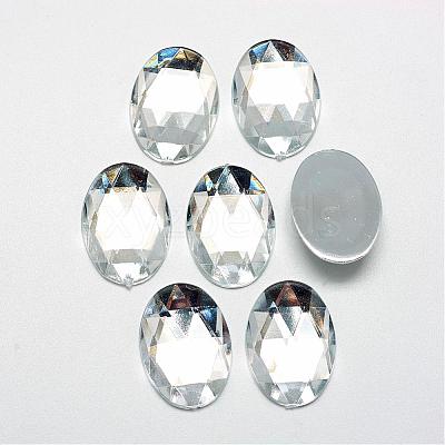 Acrylic Rhinestone Flat Back Cabochons GACR-Q011-20x30-02-1
