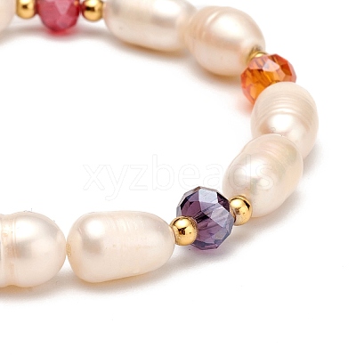 Natural Pearl Beaded Bracelets for Mom Women Girl BJEW-TA00010-1