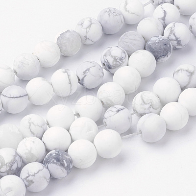 Natural Howlite Bead Strands G-G735-66F-8mm-1