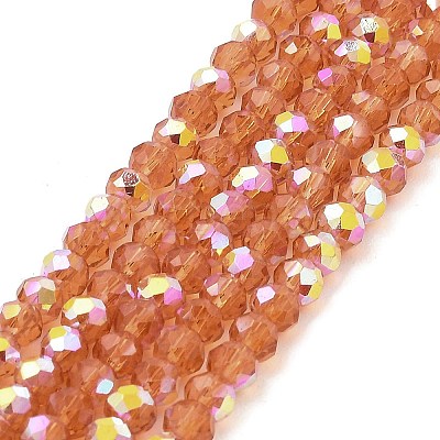 Baking Paint Transparent Glass Beads Strands DGLA-A034-J6mm-B-1