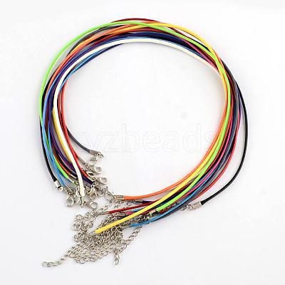 Waxed Cotton Cord Necklace Making MAK-S032-2mm-M-1