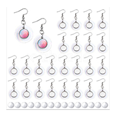 30Pcs Natural Capiz Shell Dangle Earring Settings EJEW-PH01453-1