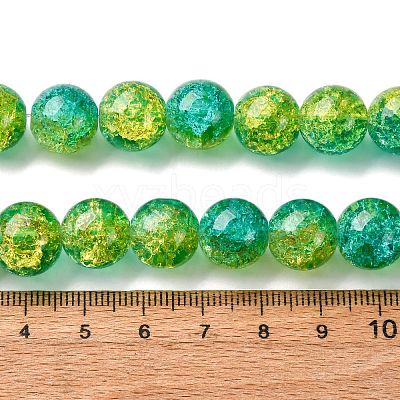 Spray Painted Crackle Glass Beads Strands CCG-Q002-12mm-07-1