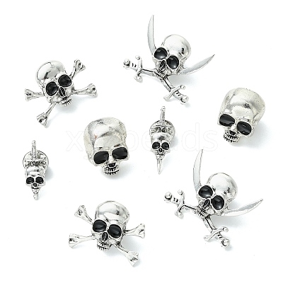 8Pcs 4 Styles Halloween Alloy Lapel Pin Backs for Backpack Clothes JEWB-CJ0003-46-1