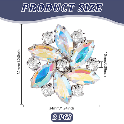 2Pcs Platinum Alloy Shoe Buckle Clips ALRI-FG0001-04B-1
