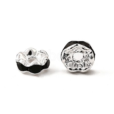 Brass Rhinestone Spacer Beads RB-A014-L6mm-02S-1