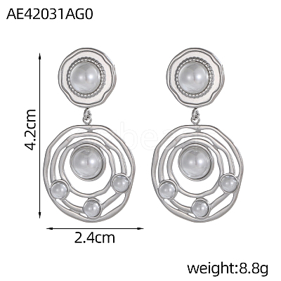 304 Stainless Steel Stud Dangle Earrings STAS-OY010-62P-1