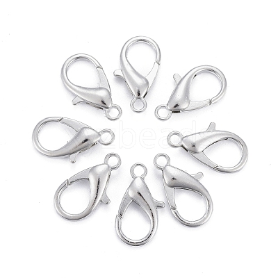 Platinum Plated Zinc Alloy Lobster Claw Clasps X-E107-P-NF-1