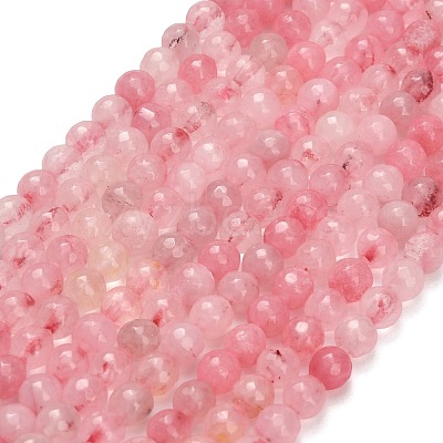 Natural Rose Quartz Dyed Beads Strands G-B046-07-8mm-01-1