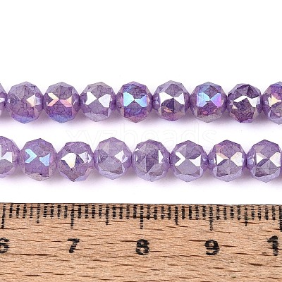Anti-Tarnish Electroplate Glass Beads Strands GLAA-N064-6mm-02-1