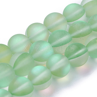 Synthetic Moonstone Beads Strands G-F142-10mm-15-1
