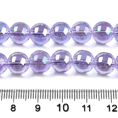Electroplate Transparent Glass Beads Strands GLAA-T032-T10mm-AB01-1