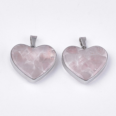 Natural Rose Quartz Pendants STAS-T043-01A-1