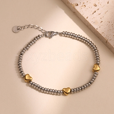 304 Stainless Steel Beaded Bracelets for Women WG7B0C0-01-1