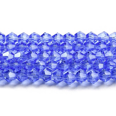 Transparent Electroplate Glass Beads Strands GLAA-F029-3mm-C07-1