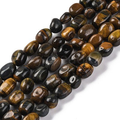 Natural Yellow Blue Tiger Eye(Dyed & Heated) Beads Strands G-G146-A17-01-1