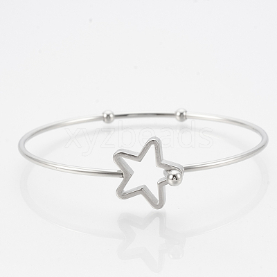 Tarnish Resistant 304 Stainless Steel Bangles STAS-N084-01-1