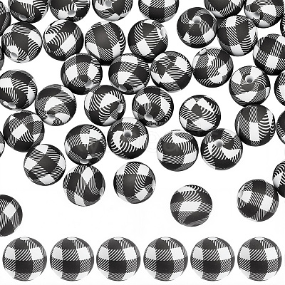 45Pcs Round Silicone Focal Beads SIL-SC0003-84-1