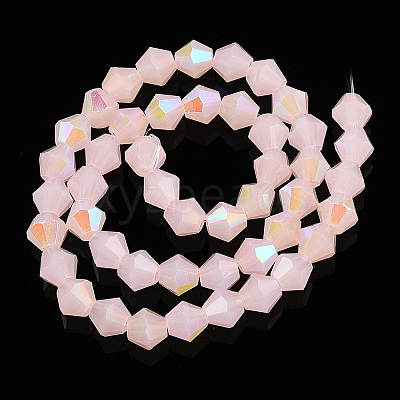 Imitation Jade Electroplate Glass Beads Strands EGLA-A039-J6mm-L07-1