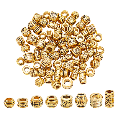 80Pcs 8 Styles Tibetan Style European Beads DIY-NB0012-43F-1