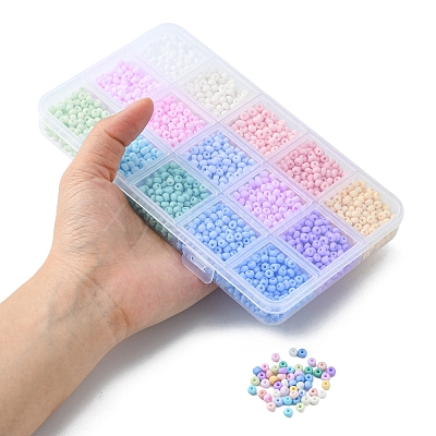 2250Pcs 15 Colors 6/0 Glass Seed Beads SEED-YW0002-09-1