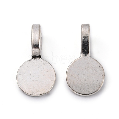 Tibetan Style Alloy Glue On Flat Pad Pendant Bails X-TIBEP-1124-AS-FF-1