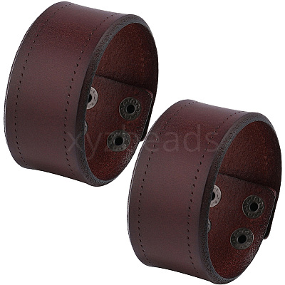 Flat Sided Cowhide Leather Cord Bracelets BJEW-CL0001-59-1
