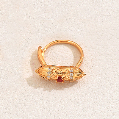 Elegant Vintage Column Brass Pave Cubic Zirconia Rings for Women CE7932-3-1