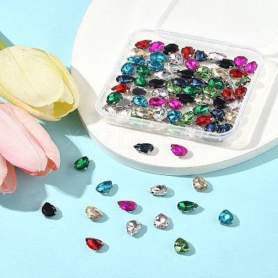 80Pcs 10 Colors Sew on Rhinestone RGLA-FS0001-17-1