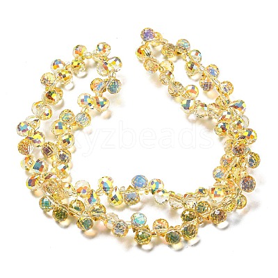 Electroplate Transparent Glass Beads Strands EGLA-M030-01A-1