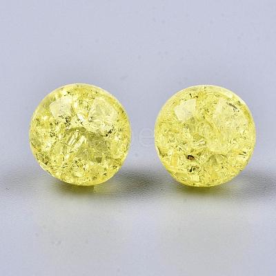 Transparent Crackle Acrylic Round Beads Strands CCG-R002-12mm-09-1