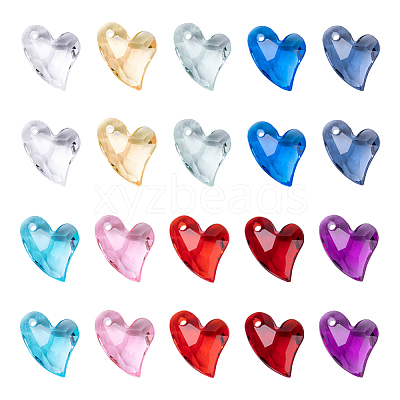 100Pcs 10 Colors Transparent Acrylic Charms MACR-YW0001-63-1