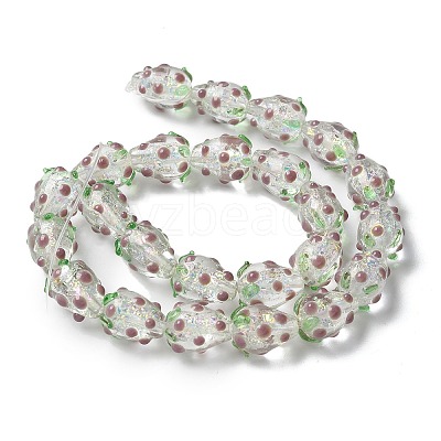 Handmade Foil Lampwork Bumpy Beads Strands FOIL-Z001-05B-1