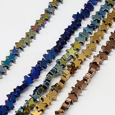Electroplate Non-magnetic Synthetic Hematite Beads Strands G-J173-4x4mm-M-1