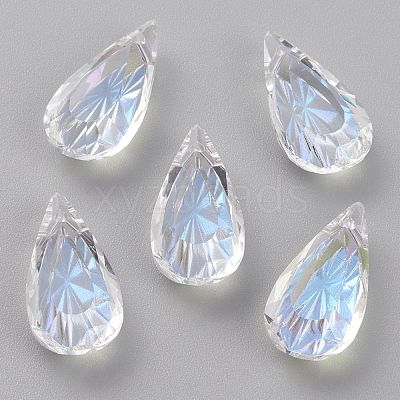 Embossed Glass Rhinestone Pendants GLAA-J101-06B-001MO-1