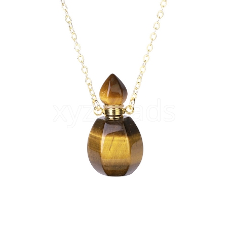 Natural Tiger Eye Perfume Bottle Pendant Necklace PW-WG2A891-33-1