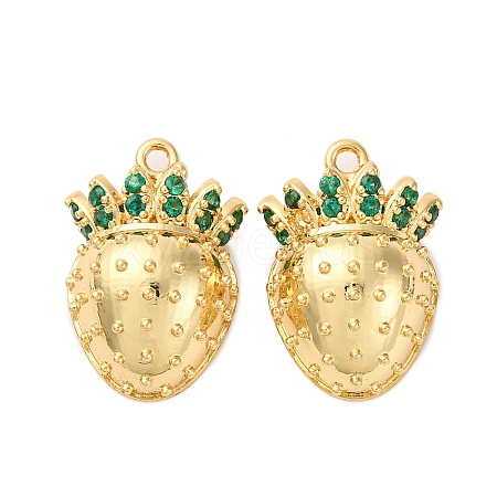 Brass Micro Pave Cubic Zirconia Pendants KK-F895-17B-G-1