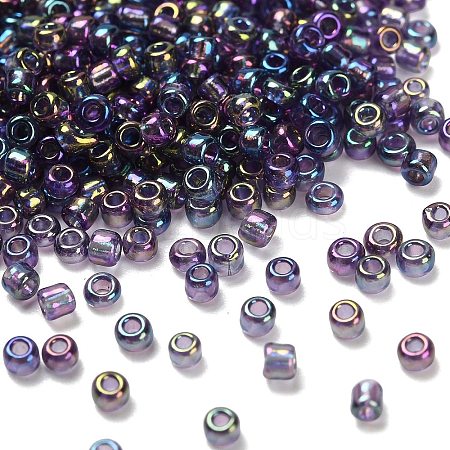 Transparent Colours Rainbow Glass Seed Beads SEED-H004-01E-1