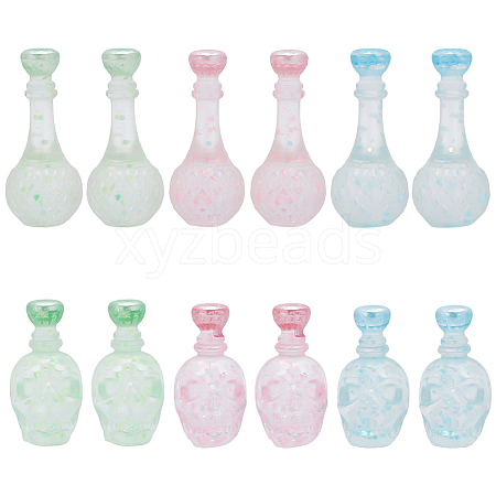 Olycraft 48Pcs 6 Styles Dummy Bottle Transparent Resin Cabochon RESI-OC0001-49-1