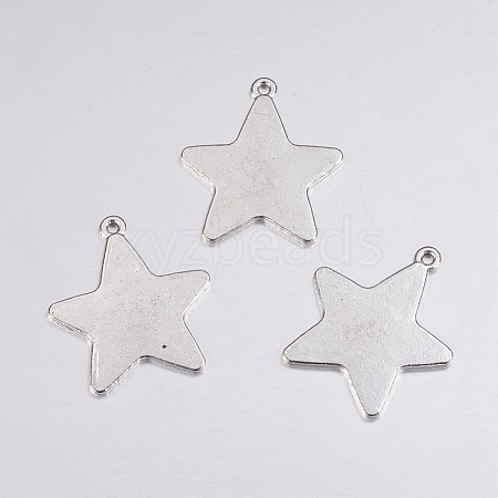 Tibetan Style Alloy Stamping Blank Tag Pendants EA085Y-NF-1