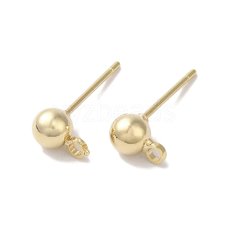 Brass Studs Earrings Finding KK-K383-03B-G-1